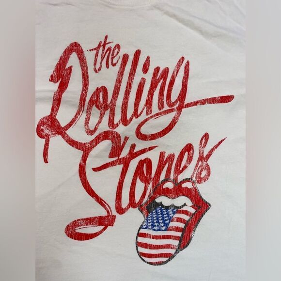 H&M The Rolling Stones Graphic T-shirt Women Large White Short Sleeve Music - Picture 2 of 5